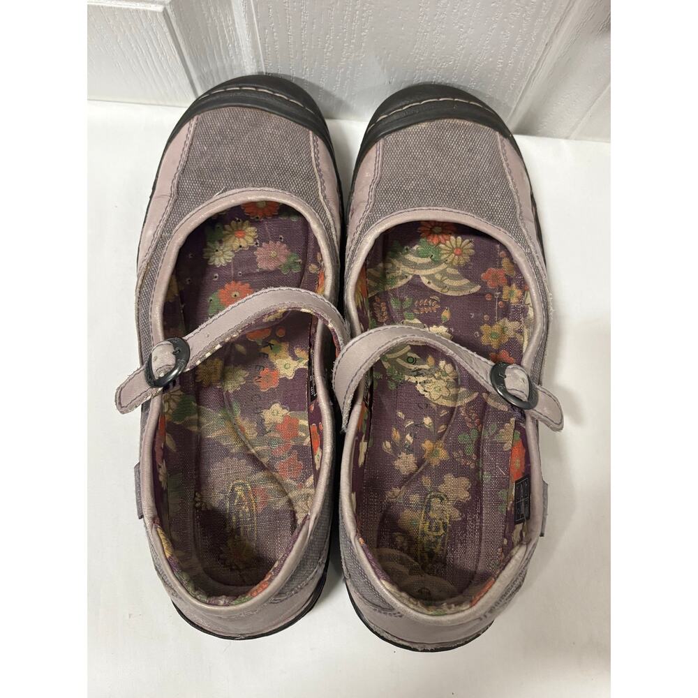 KEEN Mary Jane Flats Lavender Gray Canvas Leather Comfort Shoes Women’s US 9.5 - Picture 8 of 12